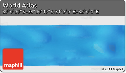 Physical Panoramic Map of the Area around 38° 45' 25" S, 31° 31' 29" E