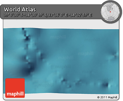 Satellite 3D Map of the Area around 38° 45' 25" S, 34° 4' 30" E