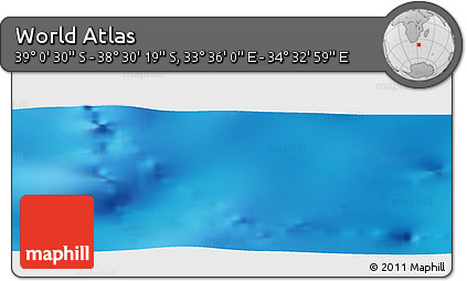 Physical Panoramic Map of the Area around 38° 45' 25" S, 34° 4' 30" E