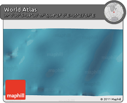 Satellite 3D Map of the Area around 38° 45' 25" S, 34° 55' 29" E