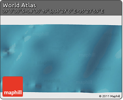 Satellite 3D Map of the Area around 38° 45' 25" S, 34° 55' 29" E