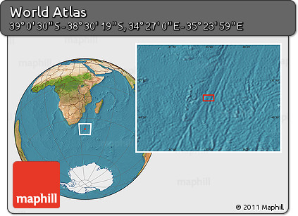Satellite Location Map of the Area around 38° 45' 25" S, 34° 55' 29" E