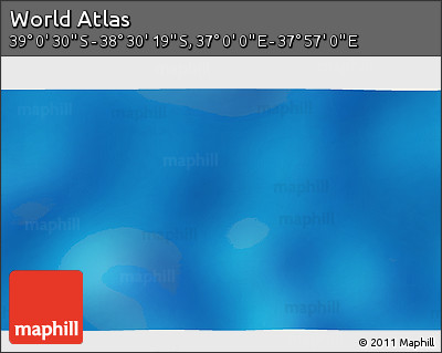 Physical 3D Map of the Area around 38° 45' 25" S, 37° 28' 30" E