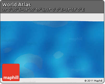 Physical 3D Map of the Area around 38° 45' 25" S, 37° 28' 30" E