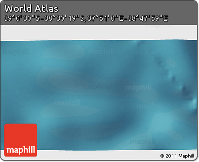 Satellite 3D Map of the Area around 38° 45' 25" S, 38° 19' 30" E