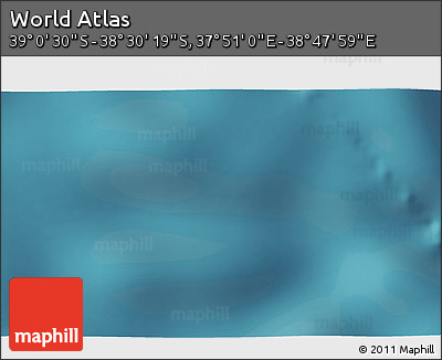 Satellite 3D Map of the Area around 38° 45' 25" S, 38° 19' 30" E