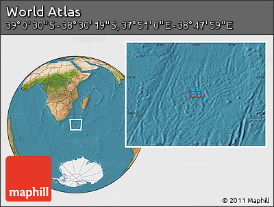 Satellite Location Map of the Area around 38° 45' 25" S, 38° 19' 30" E