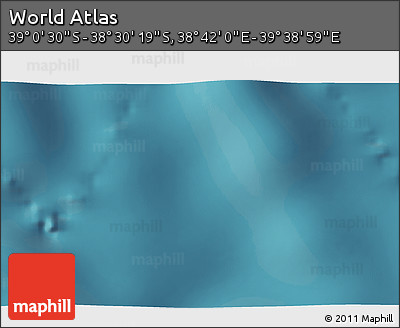 Satellite 3D Map of the Area around 38° 45' 25" S, 39° 10' 29" E