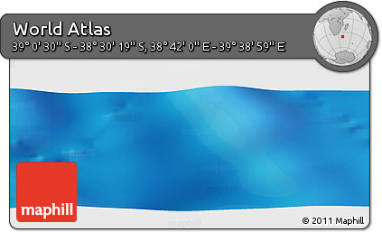 Physical Panoramic Map of the Area around 38° 45' 25" S, 39° 10' 29" E