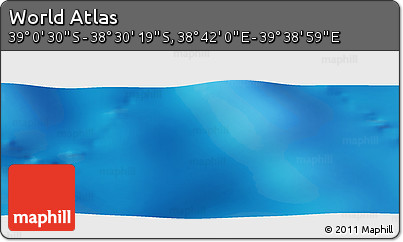 Physical Panoramic Map of the Area around 38° 45' 25" S, 39° 10' 29" E