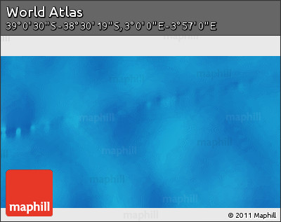 Physical 3D Map of the Area around 38° 45' 25" S, 3° 28' 30" E