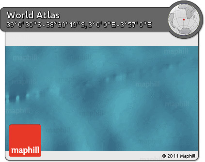 Satellite 3D Map of the Area around 38° 45' 25" S, 3° 28' 30" E