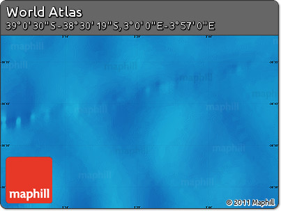 Physical Map of the Area around 38° 45' 25" S, 3° 28' 30" E