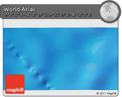 Physical 3D Map of the Area around 38° 45' 25" S, 40° 1' 29" E