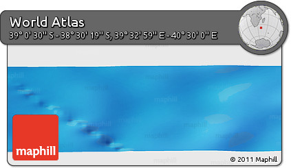Physical Panoramic Map of the Area around 38° 45' 25" S, 40° 1' 29" E