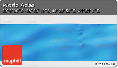 Physical Panoramic Map of the Area around 38° 45' 25" S, 40° 52' 30" E