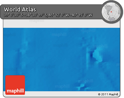 Physical 3D Map of the Area around 38° 45' 25" S, 40° 43' 30" W