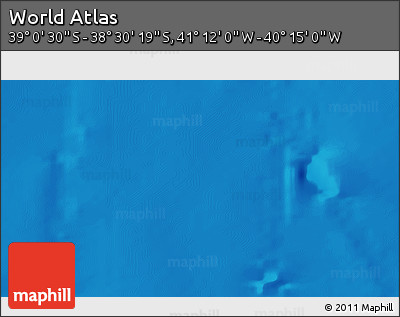 Physical 3D Map of the Area around 38° 45' 25" S, 40° 43' 30" W