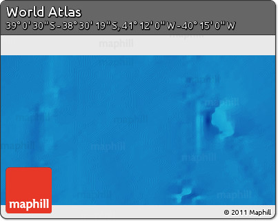 Physical 3D Map of the Area around 38° 45' 25" S, 40° 43' 30" W