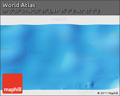 Physical 3D Map of the Area around 38° 45' 25" S, 41° 43' 30" E