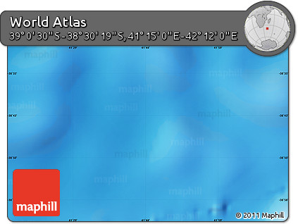 Physical Map of the Area around 38° 45' 25" S, 41° 43' 30" E
