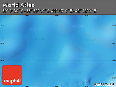 Physical Map of the Area around 38° 45' 25" S, 41° 43' 30" E