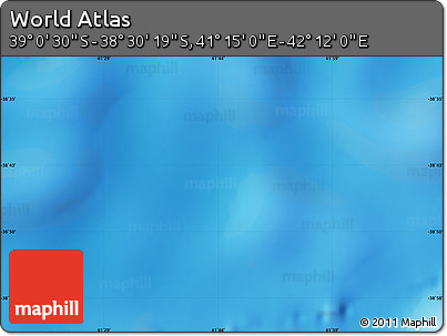 Physical Map of the Area around 38° 45' 25" S, 41° 43' 30" E