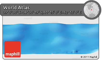 Physical Panoramic Map of the Area around 38° 45' 25" S, 41° 43' 30" E