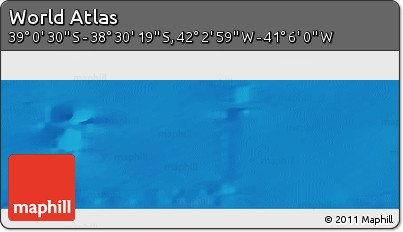 Physical Panoramic Map of the Area around 38° 45' 25" S, 41° 34' 30" W