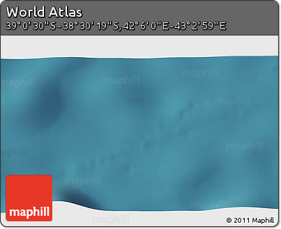 Satellite 3D Map of the Area around 38° 45' 25" S, 42° 34' 30" E