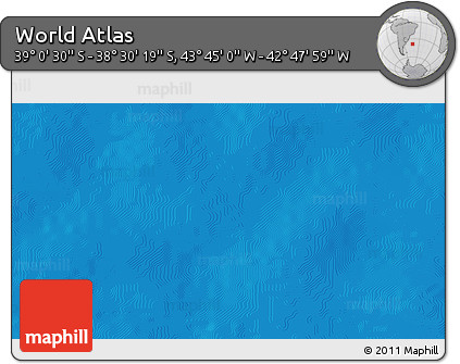 Physical 3D Map of the Area around 38° 45' 25" S, 43° 16' 29" W