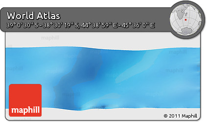 Physical Panoramic Map of the Area around 38° 45' 25" S, 45° 7' 30" E