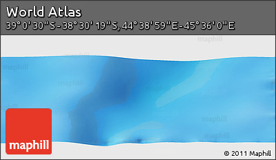 Physical Panoramic Map of the Area around 38° 45' 25" S, 45° 7' 30" E