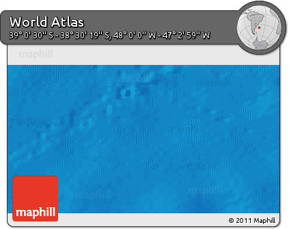 Physical 3D Map of the Area around 38° 45' 25" S, 47° 31' 29" W
