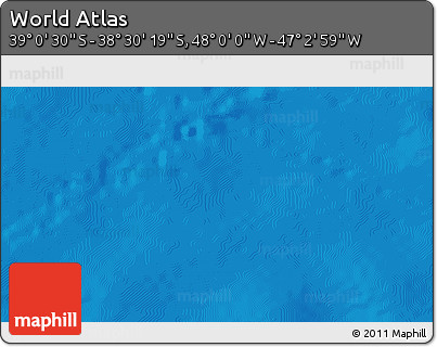 Physical 3D Map of the Area around 38° 45' 25" S, 47° 31' 29" W