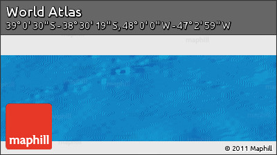 Physical Panoramic Map of the Area around 38° 45' 25" S, 47° 31' 29" W