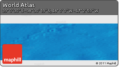 Physical Panoramic Map of the Area around 38° 45' 25" S, 47° 31' 29" W