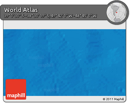Shaded Relief 3D Map of the Area around 38° 45' 25" S, 49° 13' 30" W