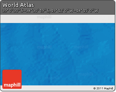 Shaded Relief 3D Map of the Area around 38° 45' 25" S, 49° 13' 30" W