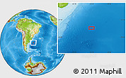 Physical Location Map of the area around 38° 45' 25" S, 49° 13' 30" W