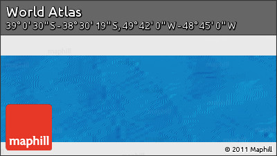 Shaded Relief Panoramic Map of the Area around 38° 45' 25" S, 49° 13' 30" W