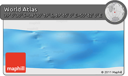 Physical Panoramic Map of the Area around 38° 45' 25" S, 50° 13' 30" E