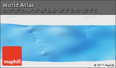 Physical Panoramic Map of the Area around 38° 45' 25" S, 50° 13' 30" E
