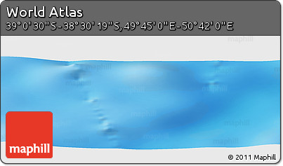 Physical Panoramic Map of the Area around 38° 45' 25" S, 50° 13' 30" E