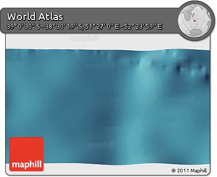 Satellite 3D Map of the Area around 38° 45' 25" S, 51° 55' 29" E