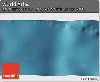 Satellite 3D Map of the Area around 38° 45' 25" S, 51° 55' 29" E