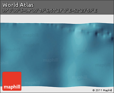 Satellite 3D Map of the Area around 38° 45' 25" S, 51° 55' 29" E