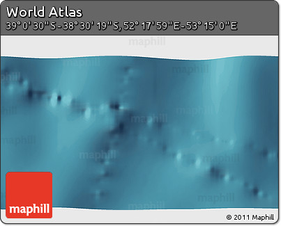 Satellite 3D Map of the Area around 38° 45' 25" S, 52° 46' 29" E