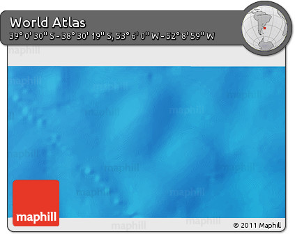 Physical 3D Map of the Area around 38° 45' 25" S, 52° 37' 30" W