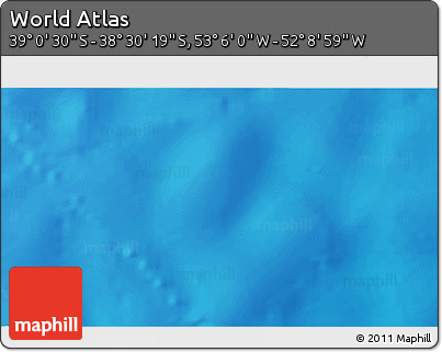 Physical 3D Map of the Area around 38° 45' 25" S, 52° 37' 30" W